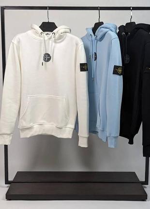 Женское худи stone island зимнее. зимняя кофта стон айленд женская. худи на флисе2 фото