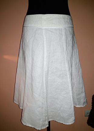 Белая льняная юбка h&m5 фото