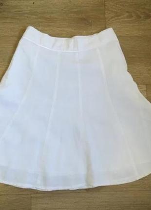 Белая льняная юбка h&m1 фото