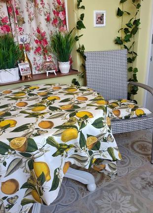 Скатерть с лимонами 110*160 см с водоотталкивающей пропиткой