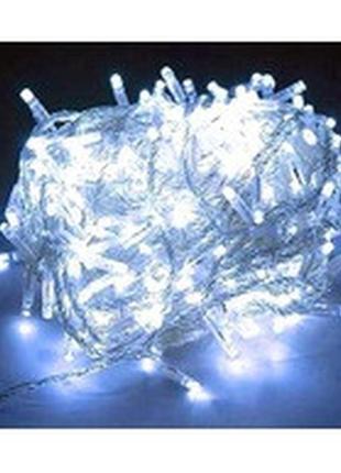 Гірлянда 300 led, прозорий шнур, біле світло, у кор. 14*7*9см1 фото