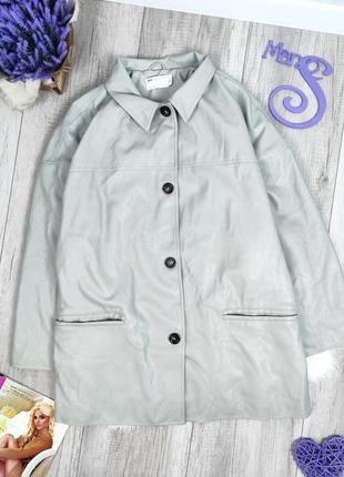 Куртка тренч женская asos design светло серая искусственная кожа размер 4xl2 фото