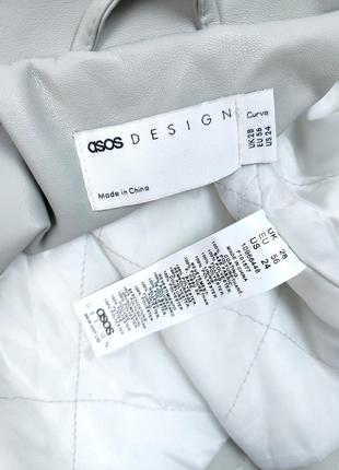 Куртка тренч женская asos design светло серая искусственная кожа размер 4xl10 фото