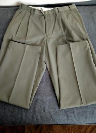 Класичні брюки болотного кольору.3 фото