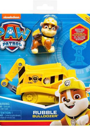 Машинка з фігуркою paw patrol здоровань щенячий патруль бульдозер 6061794 spin master