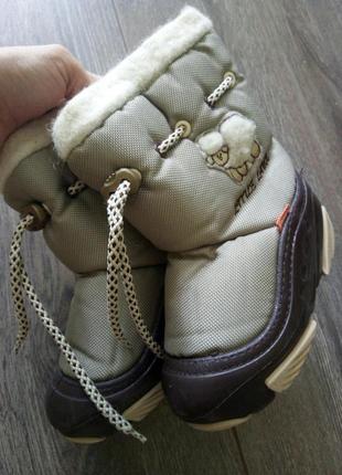 Зимние коричневые бежевые сапоги ботинки demar демар 26-27 на овчине 16,5 см3 фото
