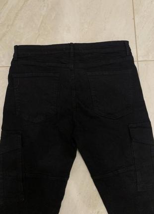 Черные брюки мужские zara с карманами карго чинос5 фото
