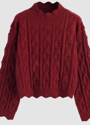 Укороченный вязанный женский свитер кофта cider