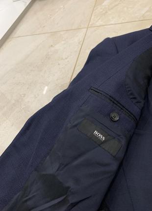 Классический пиджак hugo boss темно синий мужской блейзер жакет6 фото