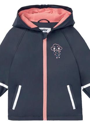 Куртка-дощовик на флісовій підкладці для дівчинки lupilu 356921 098-104 см (2-4 years) темно-синій1 фото
