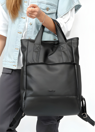 Топ! сумка- рюкзак sambag shopper черная