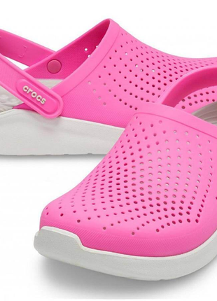 Кроксы сабо crocs literide clog / electric pink1 фото