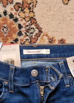 Брендовые фирменные стрейчевые женские демисезонные летние джинсы levi's 710,оригинал из англии,новые с бирками,размер 29/30.5 фото