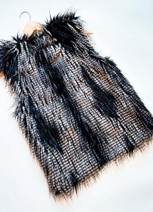 Женская теплая меховая жилетка на застежке от бренда h&amp;m4 фото