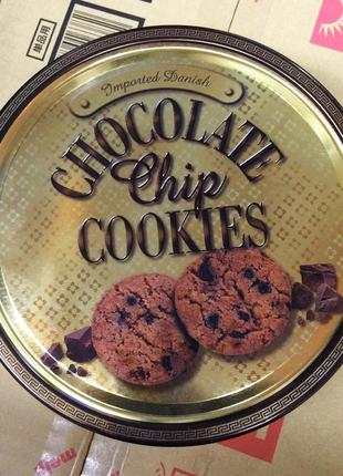 Металева коробка для печива вінтаж — danish chocolate chip cookes2 фото
