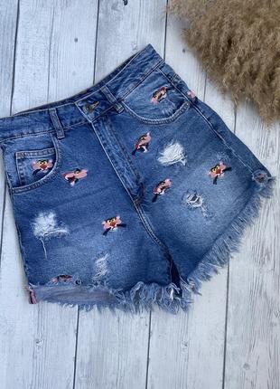Джинсовые шорты zara xs (6)34