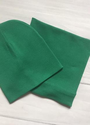 Шапка и хомут рубчик тоненький деми