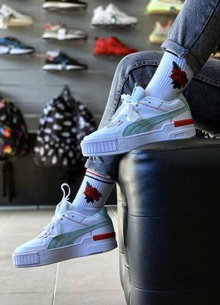 Кросівки puma cali white жіночі шкіряні пуми весна puma suede, adidas samba, nike air max, nike air force 1