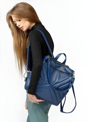 Увага! вишуканий жіночий рюкзак sambag trinity темно-синій3 фото