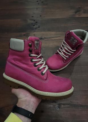 Кожаные женские ботинки в стиле timberland1 фото