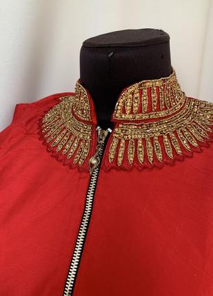 Восточный индийский удлиненный сюртук жакет платье расшитый золотом4 фото
