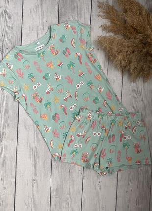 Пижама комплект (шорты и футболка) из органического хлопка c&a на 10 лет ( рост 140 см)