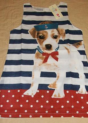 Летнее платье щенок-моряк