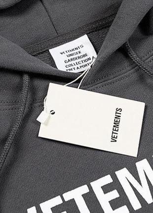 Худи vetements logo limited edition grey hoodie4 фото