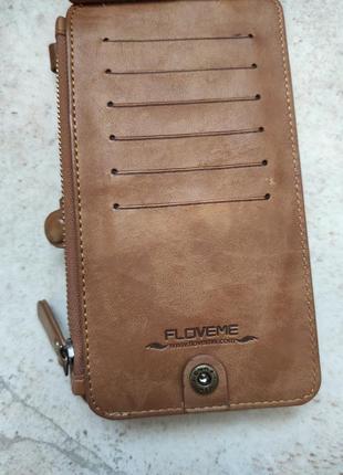 Шкіряний гаманець-чохол для телефону бренд floveme8 фото