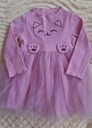 Неймовірна сукня котик з фатином 80 - 86 см весна