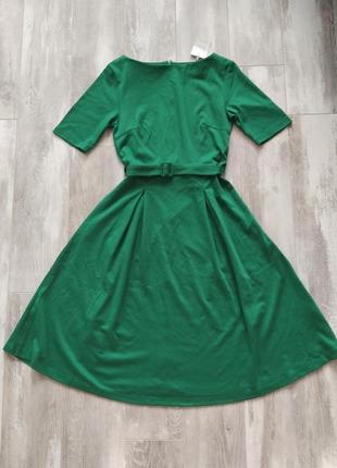Платье миди зеленая1 фото