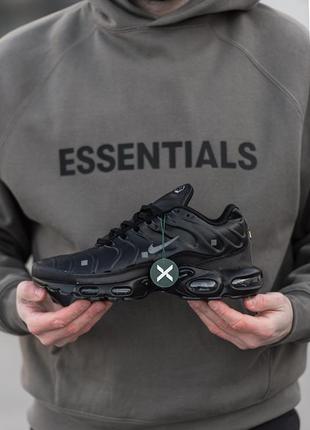 Мужские кожаные кроссовки nike air max tn plus black9 фото