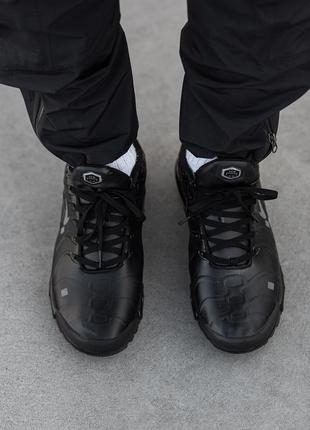 Мужские кожаные кроссовки nike air max tn plus black6 фото