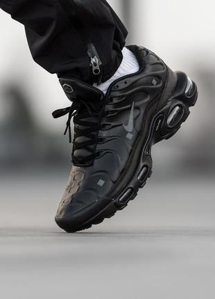 Мужские кожаные кроссовки nike air max tn plus black