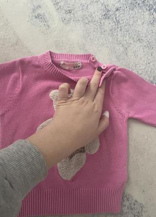 Свитер свитерик для девочки с мишкой кофта кофточка для малыша4 фото