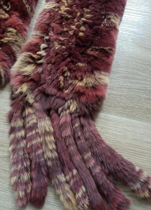 Плетений шарфик з хутра кролика6 фото
