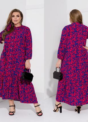 Розкішна жіноча повсякденна сукня з воланом 48-70 розміри3 фото