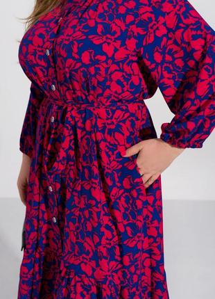 Розкішна жіноча повсякденна сукня з воланом 48-70 розміри4 фото