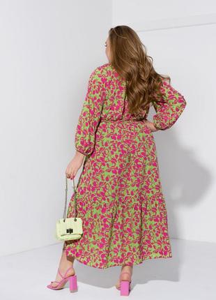 Розкішна жіноча повсякденна сукня з воланом 48-70 розміри8 фото