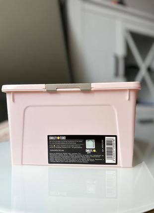 Кошик органайзер для речей рожевий ящик з кришкою для іграшок контейнер для речей смарт бокс бьюті бокс для косметики5 фото