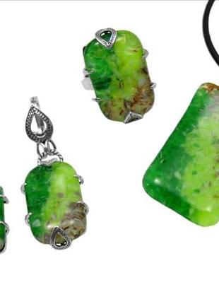 Шикарный набор в серебре, фьюзинг, филигрань, 925