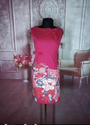 Платье новое бренда oasis трендового цвета/ платье яркое в цветочный принт1 фото