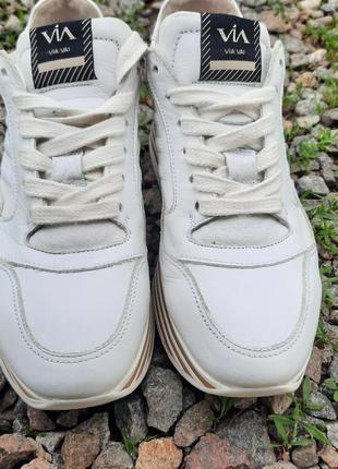 Брендовые кожаные итальянские кроссовки на платформе танкетке кросівки кроссовки via vai черевики5 фото