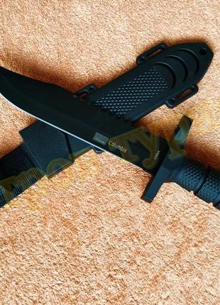 Нож туристический columbia 1358a с пилой и пластиковым чехлом1 фото