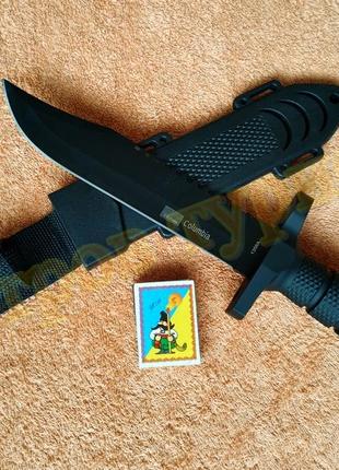 Нож туристический columbia 1358a с пилой и пластиковым чехлом3 фото