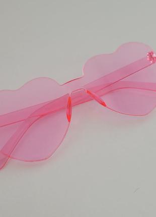 Солнцезащитные очки сердечки love розовые