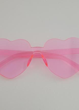 Солнцезащитные очки сердечки love розовые