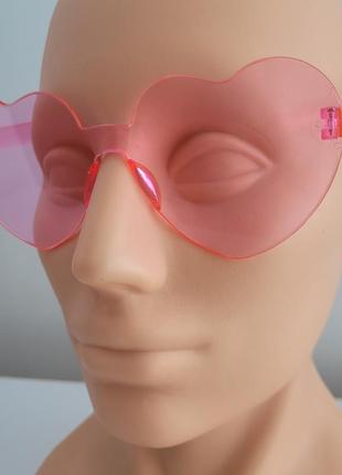 Солнцезащитные очки сердечки love розовые