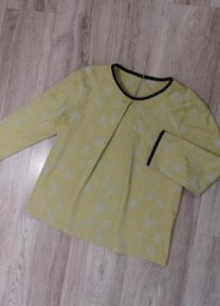Блуза желтая с рукавом 3/41 фото