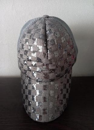Стильная летняя женская кепка с пайетками, сетка